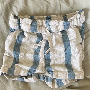 Striped Blue and White Pull-On cotton baby Shorts